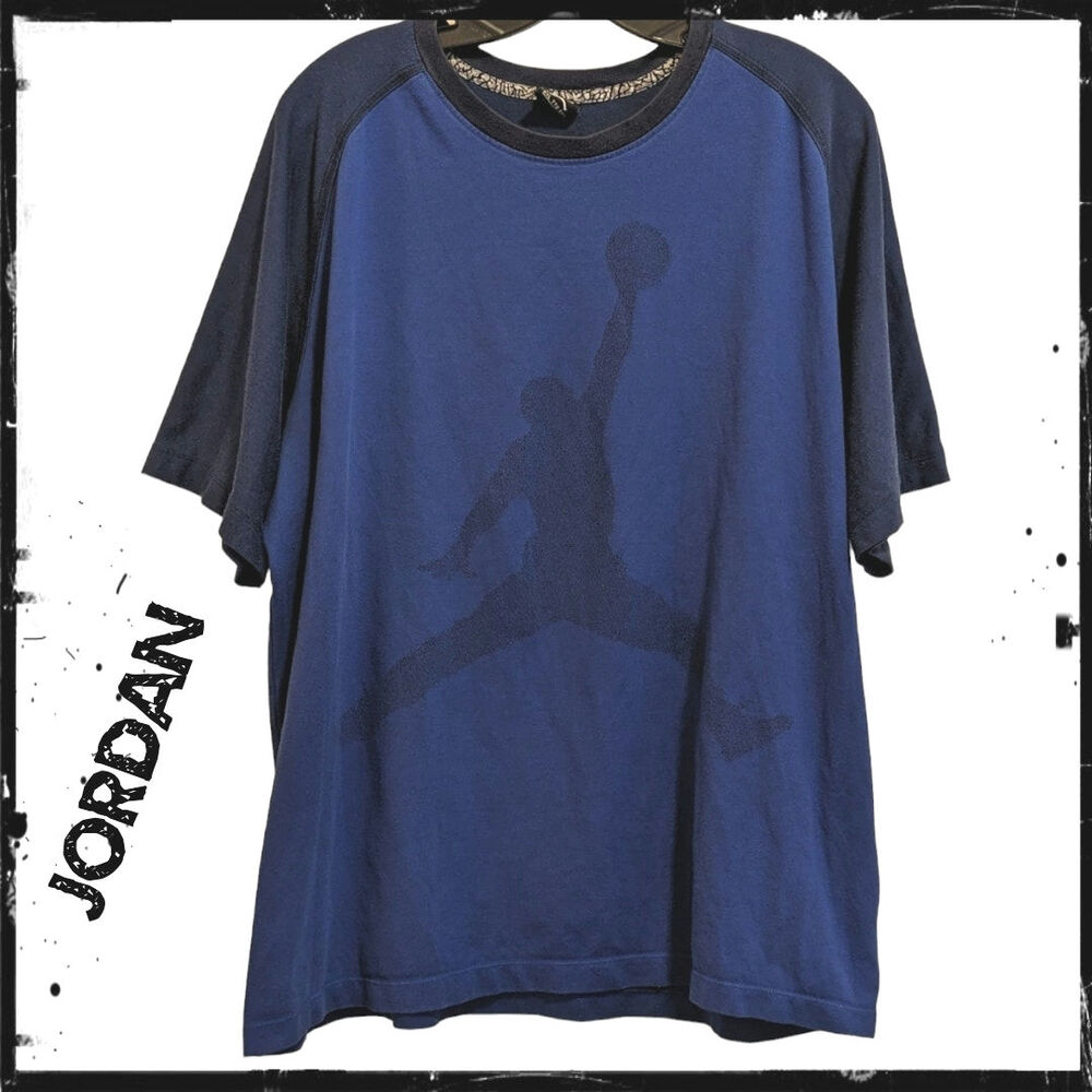 Jordan Jumpman T-shirt Blue Black Sleeves Men's 2X Michael Jordan